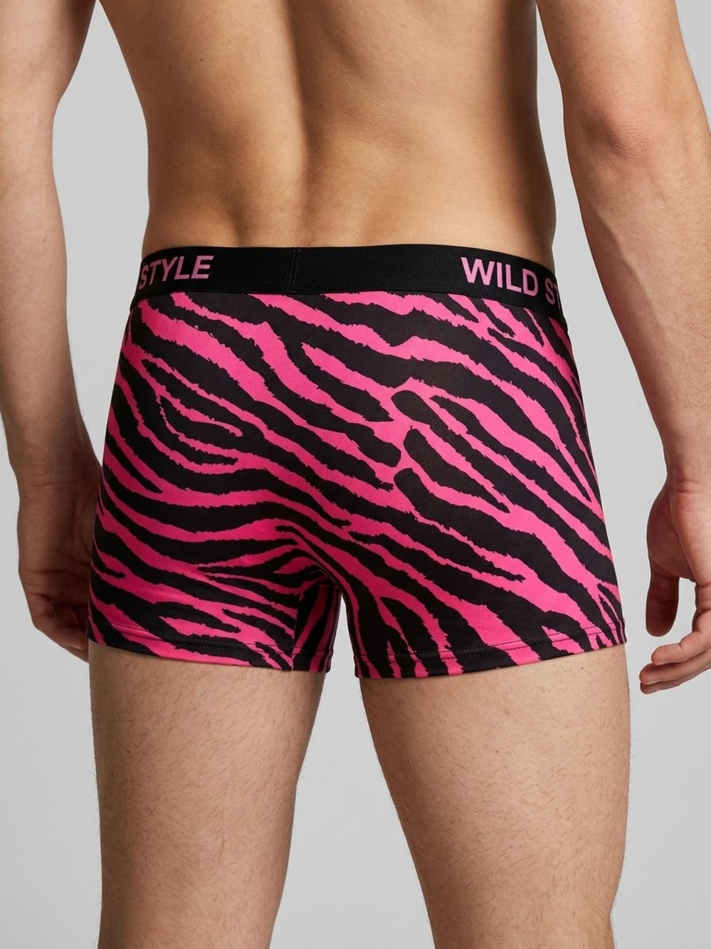 Men’s Pink Zebra-Print Boxer Briefs - Picture 3 of 3
